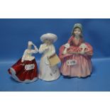 THREE ROYAL DOULTON FIGURINES TO INCLUDE 'BO-PEEP' HN1811, 'ALMOST GROWN' HN3425 AND 'GAIL'