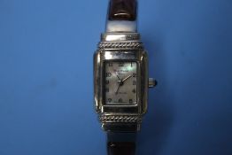 A BOXED STERLING SILVER MARCEL DRUCKER WRIST WATCH