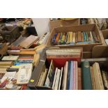 FOUR TRAYS OF MISCELLANEOUS BOOKS (TRAYS NOT INCLUDED)