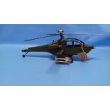 A BOXED TIN PLATE MILITARY HELICOPTER