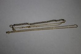 TWO 9 CT GOLD CHAINS AND ONE A/F CHAIN (3)