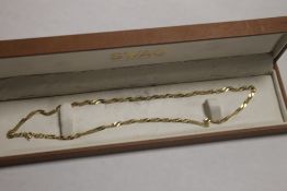 A 9 CT GOLD FANCY LINK NECKLACE W 4.1 g