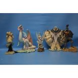 FIVE ASSORTED ENCHANTICA FIGURES