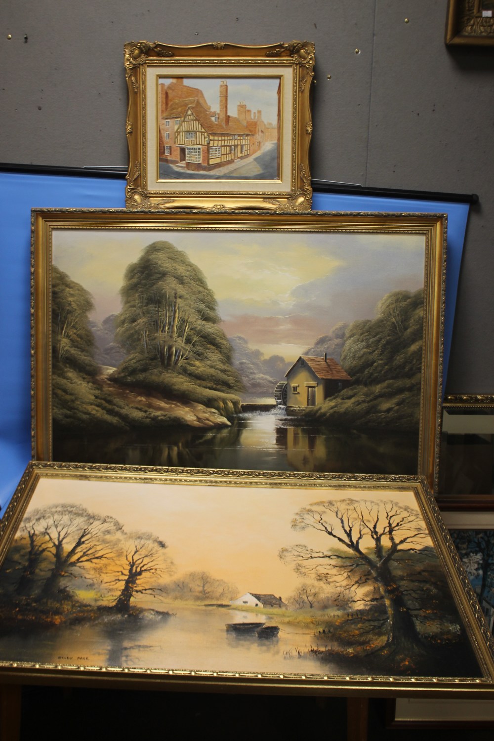 TWO OIL ON CANVAS OF LAKESIDE SCENES, ONE SIGNED DIGBY PAGE, THE OTHER DAVID A. JAMES TOGETHER