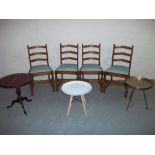 SEVEN ITEMS TO INCLUDE TABLES AND CHAIRS