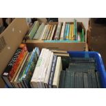 TWO TRAYS OF BOOKS TO INCLUDE HAYNES MANUALS