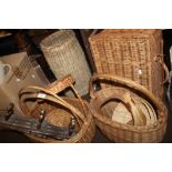 A QUANTITY OF WICKER BASKETS