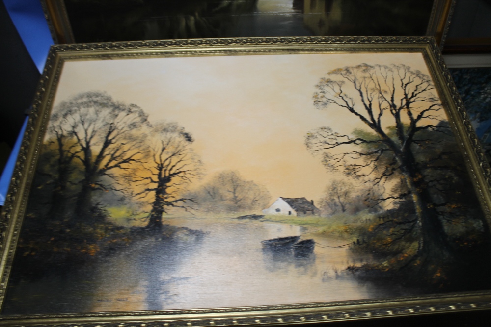 TWO OIL ON CANVAS OF LAKESIDE SCENES, ONE SIGNED DIGBY PAGE, THE OTHER DAVID A. JAMES TOGETHER - Image 2 of 4