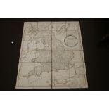 ROBERT SAYER 18th CENTURY FOLDED SECTIONAL MAP - 'A NEW MAP OF THE ROADS OF ENGLAND AND SCOTLAND',