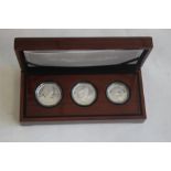 QEII DIAMOND JUBILEE 2012 THREE SILVER COIN SET, consisting of UK £5, Canada $20 and Australia $