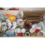 A BOX OF CERAMICS ETC.