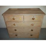 A PINE ANTIQUE THREE DRAWER CHEST.