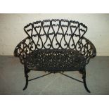 A CAST 2 SEATER GARDEN BENCH NEEDS 1 BOLT IN LEG.