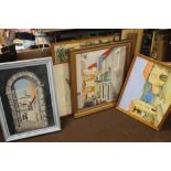 A QUANTITY OF ASSORTED PICTURES, PRINTS ETC. TO INCLUDE MODERN OILS