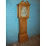 A PINE GRANDFATHER CLOCK A/F.