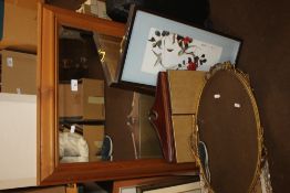 A QUANTITY OF ASSORTED PICTURES, MIRRORS ETC.