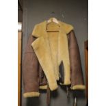 A SHEEPSKIN LINED PILOT'S FLYING JACKET