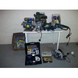A SELECTION OF POWER TOOLS TO INCLUDE A LARGE POWER CRAFT GRINDER, A JIGSAW, A BOSCH A CORDLESS