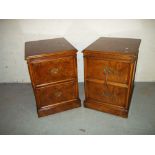 TWO WOODEN LOCKABLE TWO DRAW FILING CABINETS