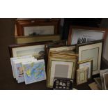 A QUANTITY OF PICTURES AND FRAMES