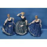 THREE ROYAL DOULTON FIGURINES TO INCLUDE 'KAY' HN3340 X 2 AND 'TINA' HN3494 (3)