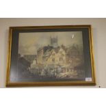 A FRAMED AND GLAZED PRINT OF "HIGH GREEN, WOLVERHAMPTON, CIRCA 1795", BY JOSEPH MALLORD WILLIAM