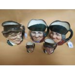 THREE GRADUATING ROYAL DOULTON CHARACTER JUGS - PADDY, consisting of small, medium and large, H 16