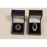 TWO BOXED LADIES SILVER DRESS RINGS