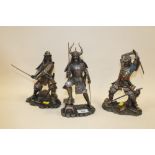 THREE MODERN SAMURAI ORIENTAL WARRIOR FIGURES