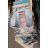 A BAG OF VINTAGE AEROPLANE MAGAZINES ETC.