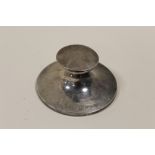 A HALLMARKED SILVER CAPSTAN INKWELL