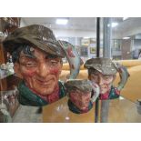 THREE ROYAL DOULTON CHARACTER JUGS - THE POACHER, consisting of small D6515, medium and large D6429,