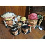 THREE GRADUATING ROYAL DOULTON CHARACTER JUGS - NORTH AMERICAN INDIAN, consisting of small D6665,