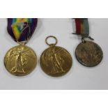 TWO WWI MEDALS, TOGETHER WITH ANOTHER (3)