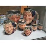 THREE GRADUATING ROYAL DOULTON CHARACTER JUGS - BACCHUS, consisting of small D6521, medium D6505 and