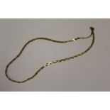 A 375 GOLD HERRING BONE PLAIT NECKLACE