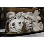 A TRAY OF ASSORTED CHINA TO INCLUDE ROYAL ALBERT, ROYAL GRAPHTON ETC.