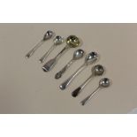 A COLLECTION OF SILVER CONDIMENT SPOONS