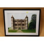 A FRAMED AND GLAZED LOCAL INTEREST ACRYLIC ON BOARD OF TIXALL GATEHOUSE BY S J PRESTON