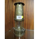 A VINTAGE BRASS ECCLES MINORS LAMP