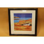 A FRAMED AND GLAZED PRINT ENTITLED 'ISLAND PROSPECT' BY ANIL MAUMANN