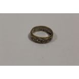 VINTAGE 9CT GOLD & SILVER ETERNITY RING