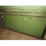 A LARGE VINTAGE TIN TRUNK