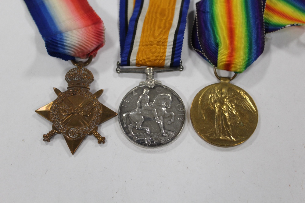 A GROUP OF THREE WWI MEDALS AWARDED TO 13343 L. CPL. F. G. HEATH. LIMNC. R.
