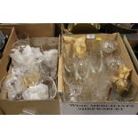 TWO BOXES OF ASSORTED DRINKING GLASSES