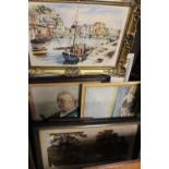 A LARGE QUANTITY PICTURES AND PRINTS TO INCLUDE A LARGE PRINT OF QUEEN VICTORIA AND A WATERCOLOUR
