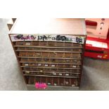 A VINTAGE MULTI DRAW SHOP DISPLAY CABINET