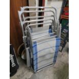 FOUR OUTDOOR FOLDING CHAIRS