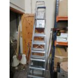 TWO SETS OF ALUMINUM STEP LADDERS