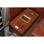 AN ANTIQUE MAHOGANY CASH DRAWER